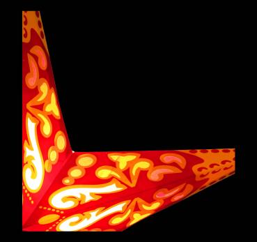 Baby Curves Tricolore  - Faltbarer Leuchtstern, Weihnachtsstern aus Papier mit 5 Zacken, 40 cm